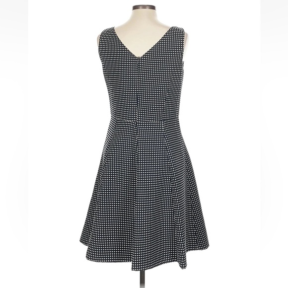RALPH LAUREN Fit & Flare Dress Navy Ivory Polka Dot Size 10 $158 EUC KL - Picture 10 of 14